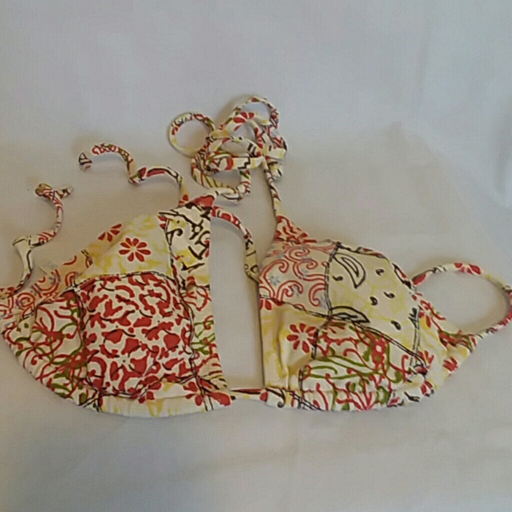 J Crew Mixed Print Patchwork String Bikini Top - image 2